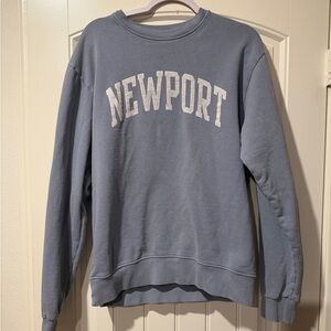 John Galt Brandy Melville NEWPORT grey blue crewneck sweatshirt OSFM